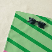 Roze Groen Blauw Custom Initiaal Strandlaken (In situ)