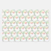 Roze Groen Blauw Santa Retro Kerstcadeau Inpakpapier Vel (Voorkant 2)