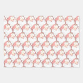 Roze Groen Blauw Santa Retro Kerstcadeau Inpakpapier Vel (Voorkant)