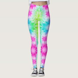 Roze Groen Blauw Tie Dye Leggings