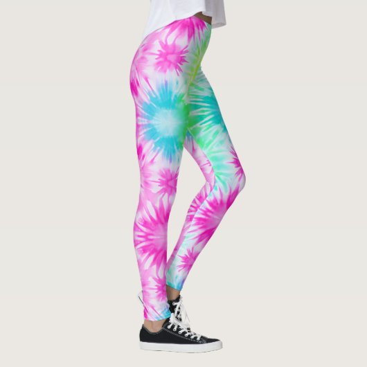 Roze Groen Blauw Tie Dye Leggings (Rechts)