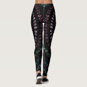 Roze Groen Blauwgroen Paars hart Leggings (Achterkant)