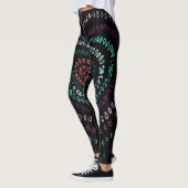 Roze Groen Blauwgroen Paars hart Leggings (Links)