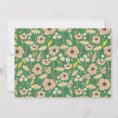  Roze Groen Bloemen Brunch Bubble Shower Kaart (Achterkant)