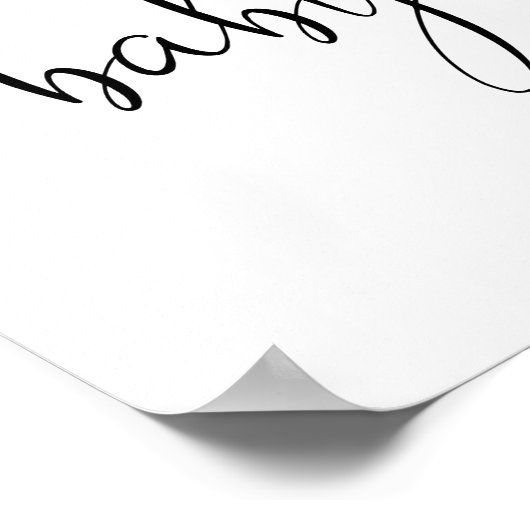 Roze groen bloemenmeisje baby sprinkle welkom poster (Hoek)