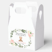 Roze groen bloementeddybeer meisje Favor Box Bedankdoosjes (Geopend)