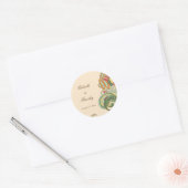 roze groen bloemenwerveling bruiloft stickers (Envelop)