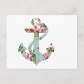  roze groen bloempatroon anchor briefkaart (Voorkant)