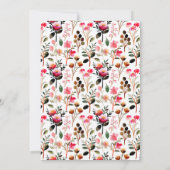 Roze Groen Boho Bloemrijke Tuin Lente Chic Bruilof Kaart (Achterkant)