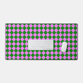 Roze Groen Checker Diamant Patroon Bureaumat (Keyboard & Muis)