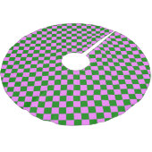 Roze Groen Checker Diamant Patroon Kerstboom Rok (Gekanteld)