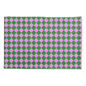 Roze Groen Checker Diamant Patroon Kussensloop (Achterkant)