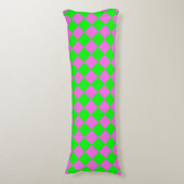 Roze Groen Checker Diamant Patroon Lichaamskussen (Voorkant Verticaal)