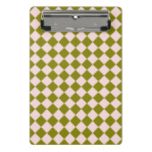 Roze Groen Checker Diamant Patroon Mini Klembord (Voorkant)