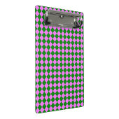 Roze Groen Checker Diamant Patroon Mini Klembord (Schuin)