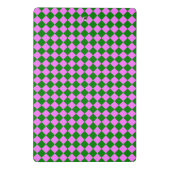 Roze Groen Checker Diamant Patroon Mini Klembord (Achterkant)
