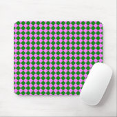 Roze Groen Checker Diamant Patroon Muismat (Met muis)