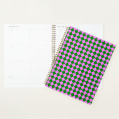 Roze Groen Checker Diamant Patroon Planner (Display)