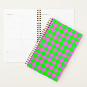 Roze Groen Checker Diamant Patroon Planner (Display)