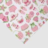 Roze & Groen Coquette Zomer Strandvakantie Tissuepapier (Detail)