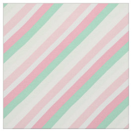 Roze Groen Diagonaal Streeppatroon Stof