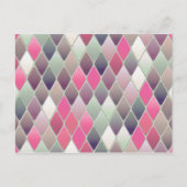 Roze Groen Diamond Pastel briefkaart (Voorkant)