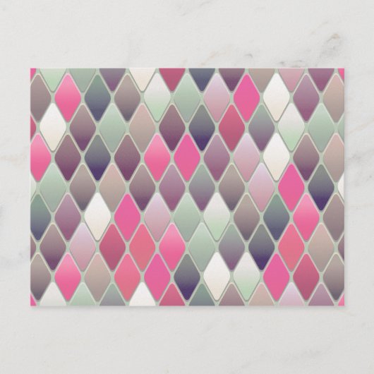 Roze Groen Diamond Pastel briefkaart (Voorkant)