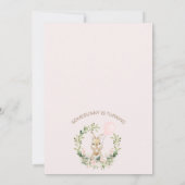 Roze groen Een konijn wordt een 1e verjaardag Kaart (Achterkant)