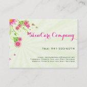 Roze & Groen Elegant Bloemen Ontwerp Visitekaartje (Achterkant)