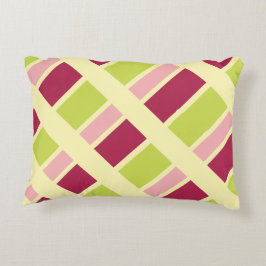 Roze Groen en Bourgogne Accent Kussen