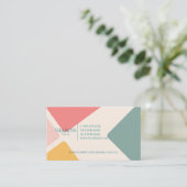 Roze, groen en geel Abstract Visitekaartje (Staand voorkant)