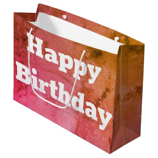 Roze groen en goud groot cadeauzakje (Voorkant Gekanteld)