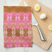 Roze groen en goud theedoek (Quarter Fold)