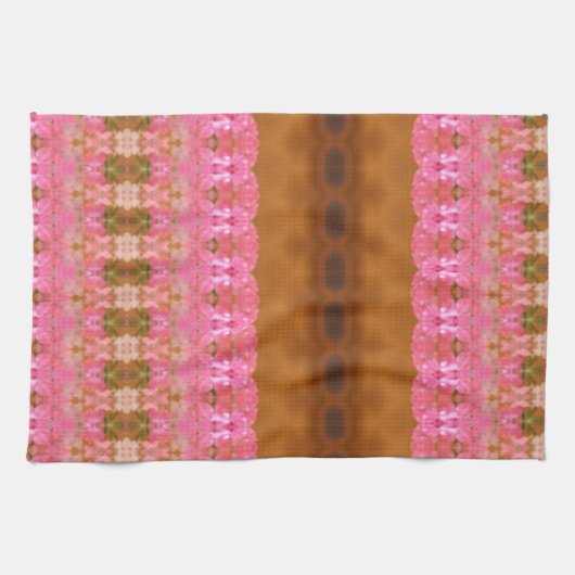 Roze groen en goud theedoek (Horizontaal)