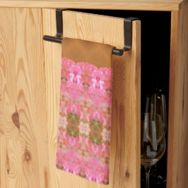 Roze groen en goud theedoek