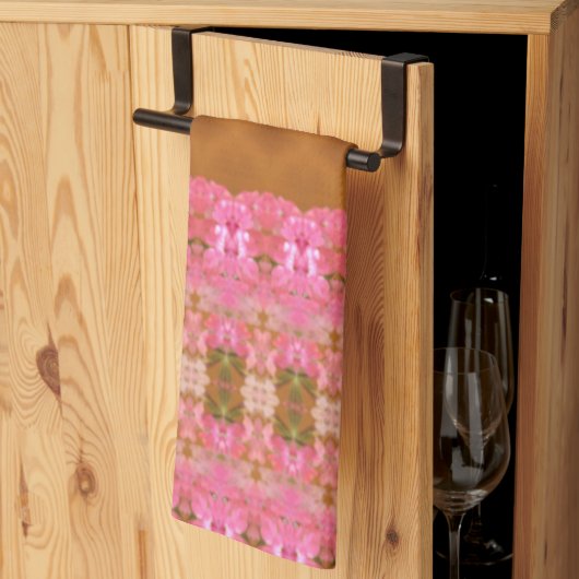 Roze groen en goud theedoek (Derde Gevouwen)