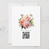 Roze, Groen en Kaneelroze Bruiloft Kaart (Achterkant)