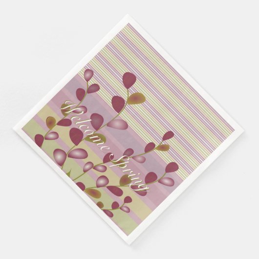 Roze groen en wit servet (Hoek)