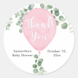 Roze groen eucalyptus ballon baby stickers