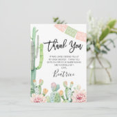 Roze Groen Fiesta Baby shower Hartelijk dank Kaart (Staand voorkant)