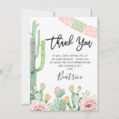 Roze Groen Fiesta Baby shower Hartelijk dank Kaart (Voorkant)