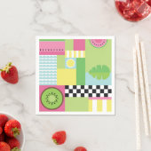 Roze groen geel blauw servet (Insitu)