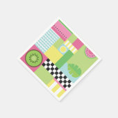 Roze groen geel blauw servet (Hoek)