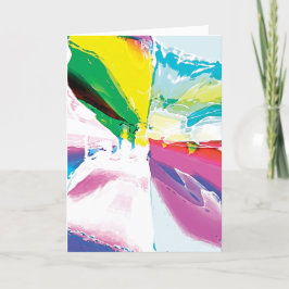 Roze groen geel blauw, surrealistisch vlak C Kaart