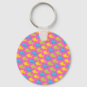Roze Groen Geel Blauw Vis Zee Dieren Zomer Sleutelhanger