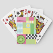 Roze groen geel mozaïekje met kleurrijke zomervruc pokerkaarten (Achterkant)