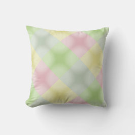 Roze Groen Geel Pastel Argyle Stijl Kussen