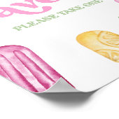 Roze Groen Geel Popsicle Party Favorieten Tafeltek Poster (Hoek)