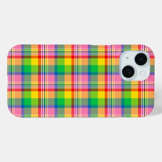 Roze Groen Geel Tartan Plakken Ontwerp Case-Mate iPhone Case (Achterkant (horizontaal))