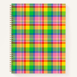 Roze Groen Geel Tartan Plakken Ontwerp Notitieboek